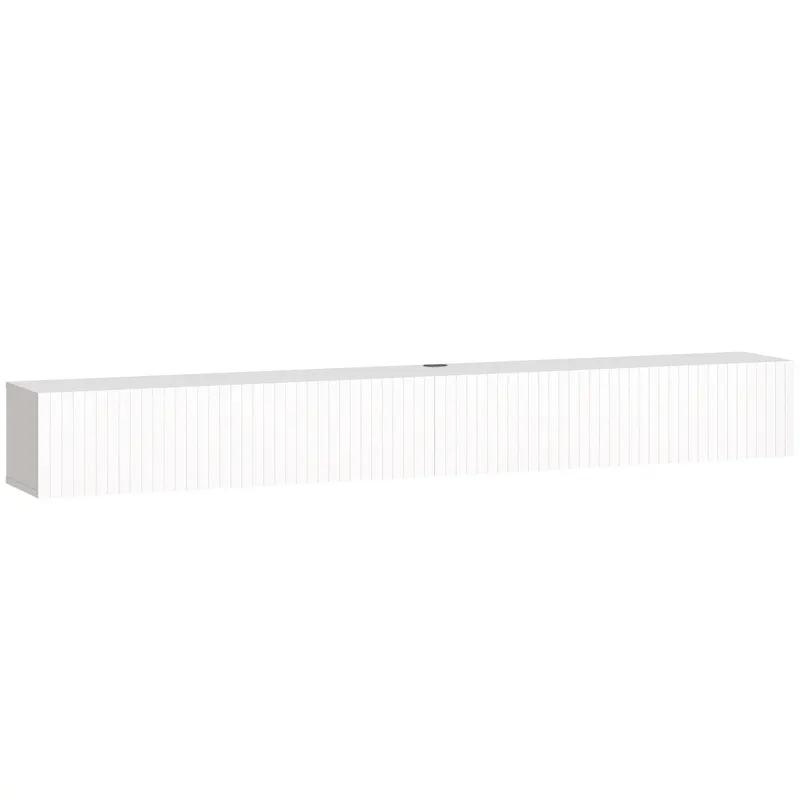 HOMCOM Comodă TV suspendată 180 cm, pentru televizor până la 183 cm, 2 uși rabatabile, 180x25x22 cm, alb