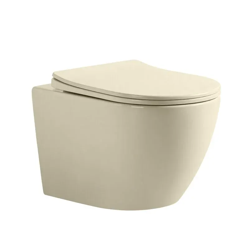 Set vas wc suspendat, tornado, cappuccino mat, cu capac softclose, Fluminia Ricci