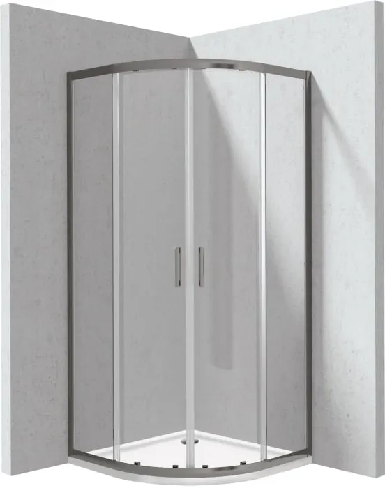 Cabina de dus titan semirotunda cu cadita alba 80x80 cm Deante Funkia Evo