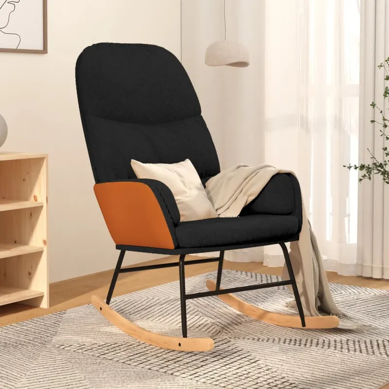 scaun balansoar, negru, material textil