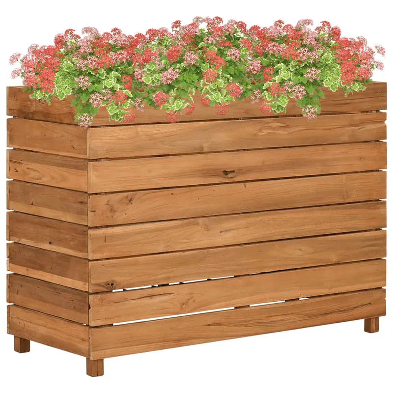 strat inaltat, 100x40x72 cm, lemn de tec reciclat si otel