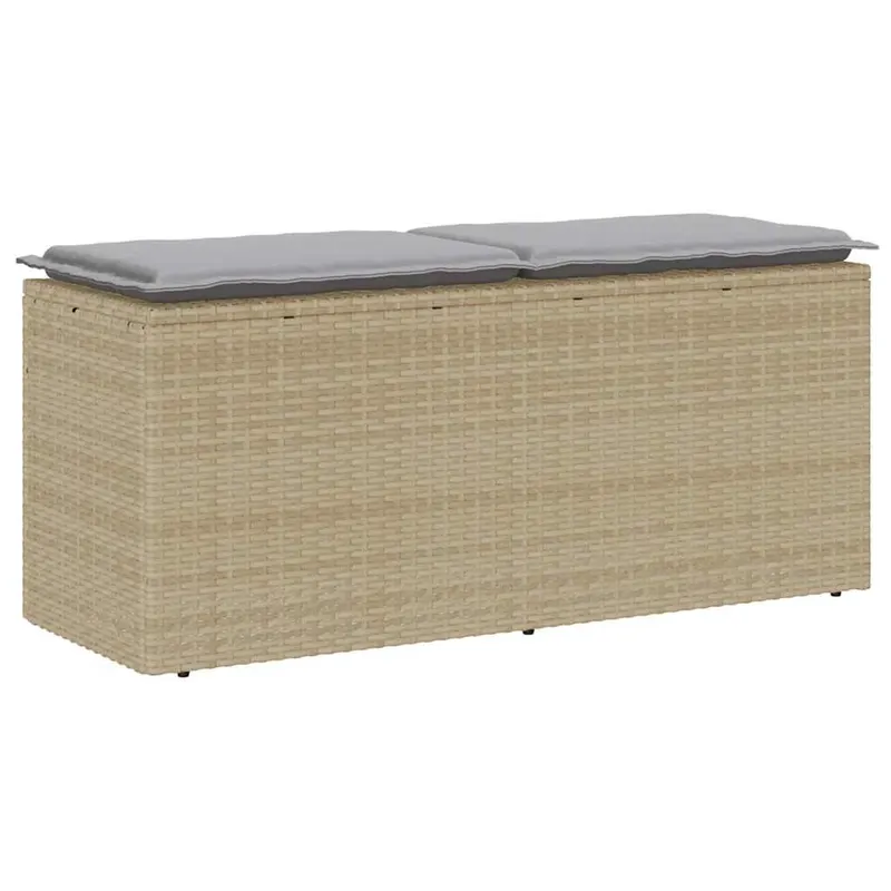 banca de gradina cu perna bej 110x40x44 cm polirattan