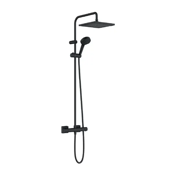 Coloana de dus cu baterie termostatata negru mat Hansgrohe Vernis Shape 240