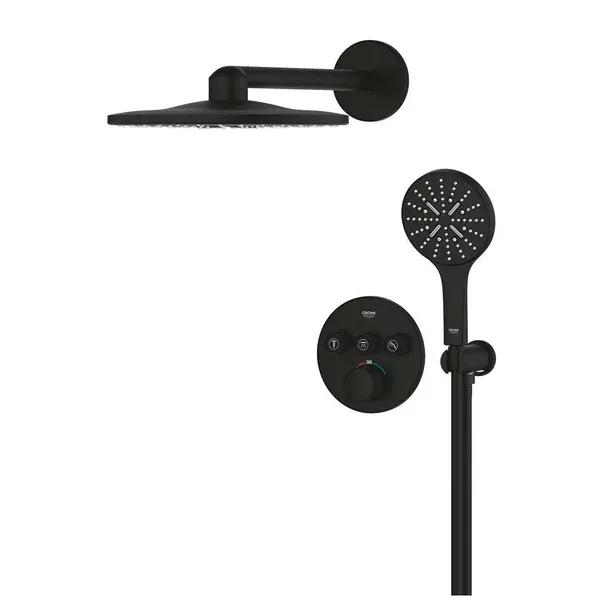 Sistem de dus negru mat Grohe SmartControl SmartActive 310 Round