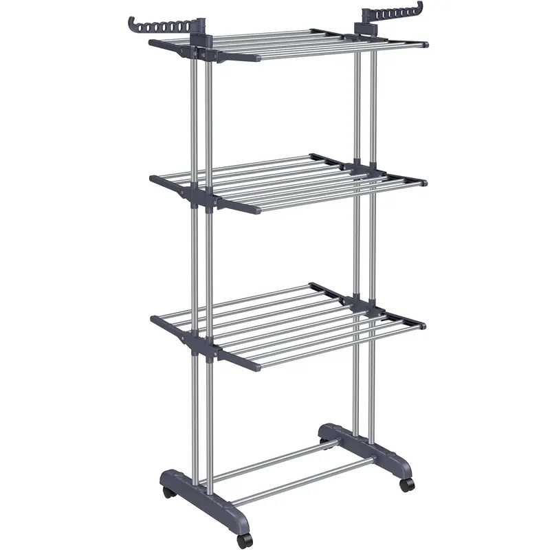 Uscator vertical pentru rufe, mobil si pliabil, cu doua umerase, 64x126x172 cm, sarcina 35kg