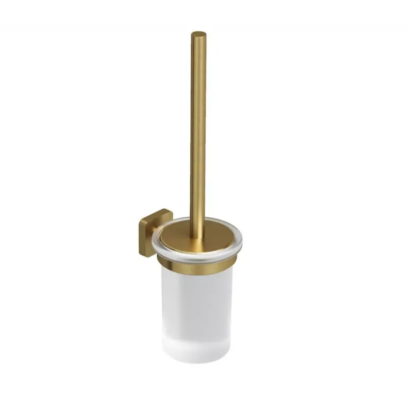 Perie WC Kludi Vela, pe perete, metal sticla, mat, auriu, 25974N0