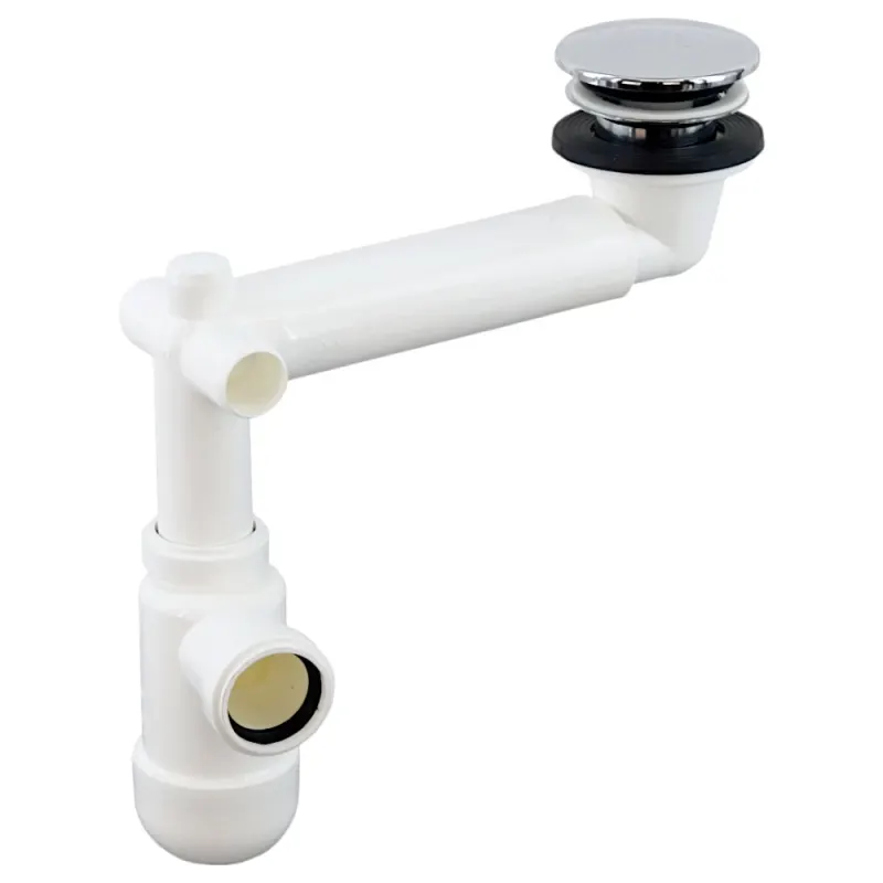 Sifon cu pahar decantor, Cersanit Preloc Space Saving, reglabil, 1 1 4 toli, evacuare 32 mm, venitl Pop Up ABS Chrom