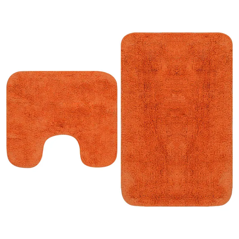set covorase de baie, 2 buc., textil, portocaliu