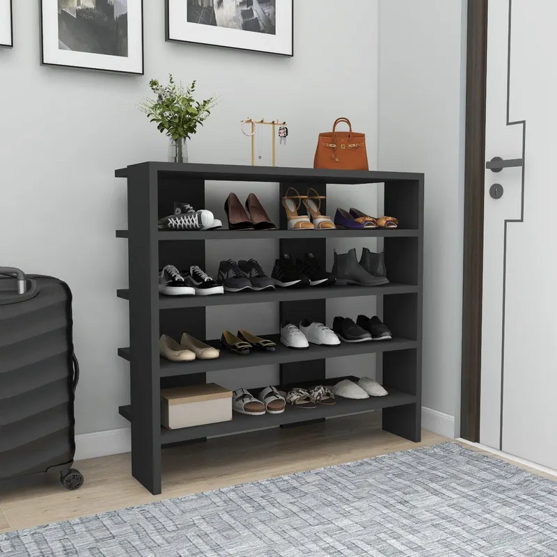Pantofar Fuat, 4 Rafturi Larg, 16 - 20 Perechi, 76 x 72 x 32 cm - Gri