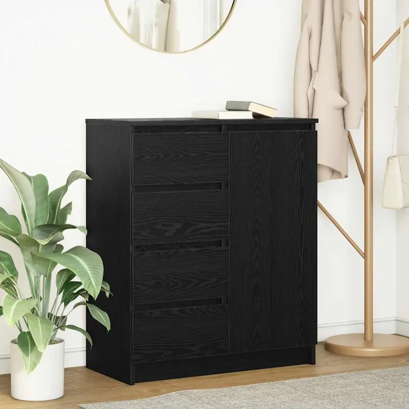 bufeta cu sertare stejar negru 71x35x84 cm lemn prelucrat