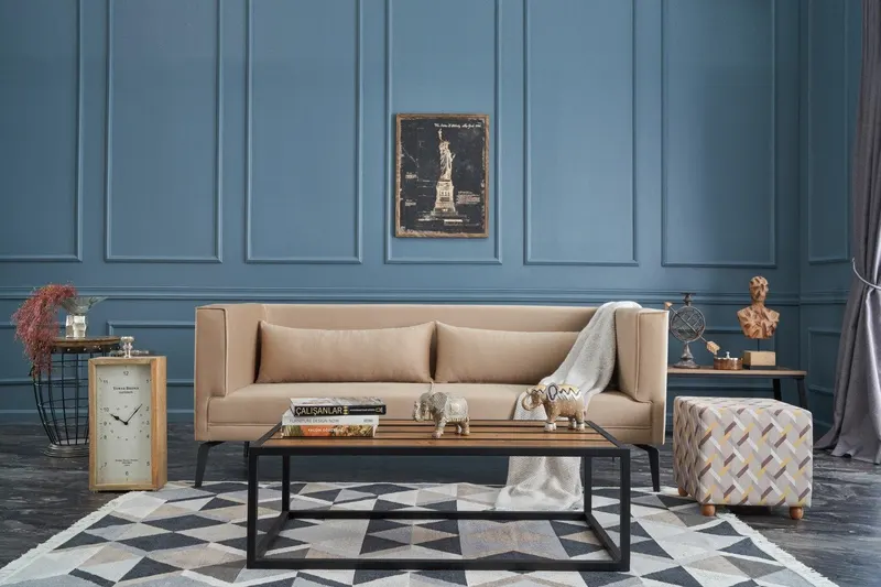 Canapea Fixa cu 3 Locuri Ardosa, 197 x 76 x 81 cm - Crem