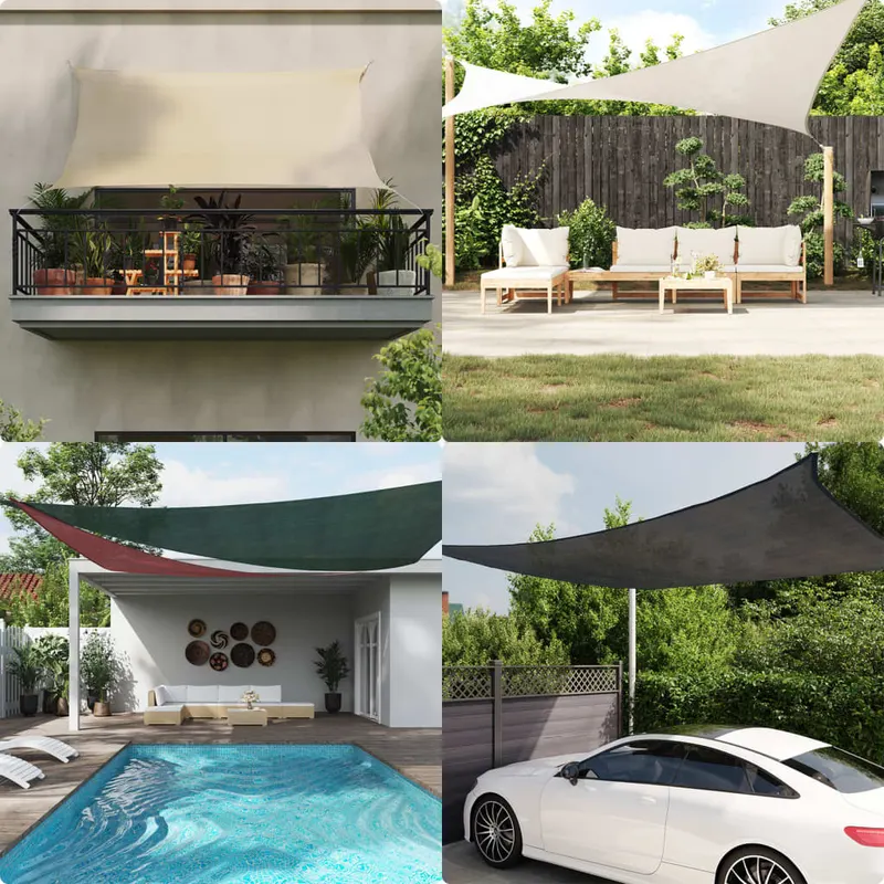 panza parasolar, galben, 2,5x5 m, hdpe, 160 g/m2