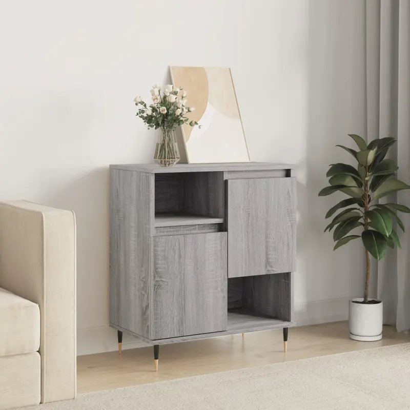 servanta, sonoma gri, 60x35x70 cm, lemn prelucrat