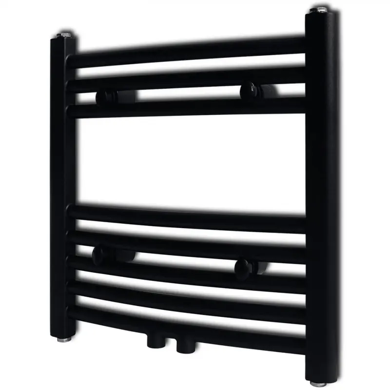 Radiator port-prosop incalzire centrala baie, curbat, negru 480x480 mm