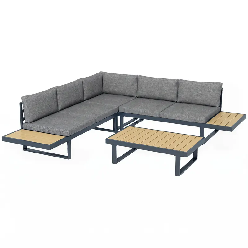 Outsunny Set de Conversatie din 4 Piese pentru Terasa