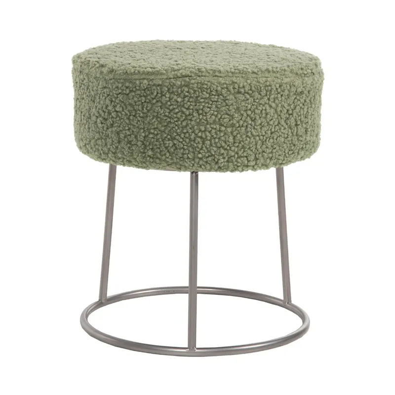 Taburet VIZINY BOUCLE Ø35 CM - Olive