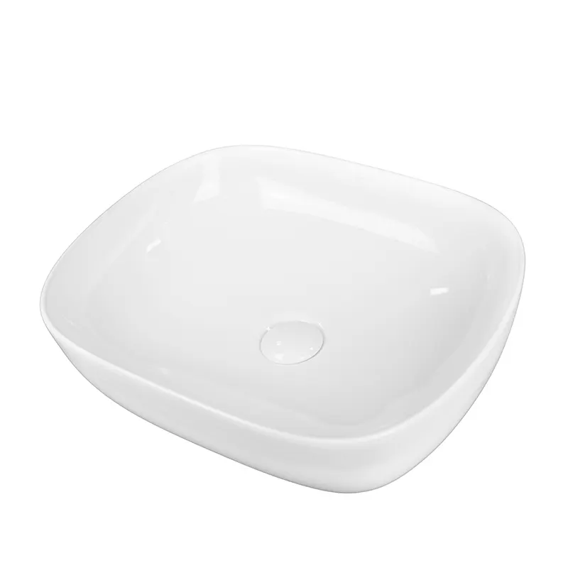 Lavoar pe blat Fluminia Fides, 39.5 cm, dreptunghiular, alb