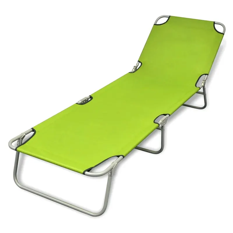 Șezlong pliabil, verde mar, otel vopsit electrostatic