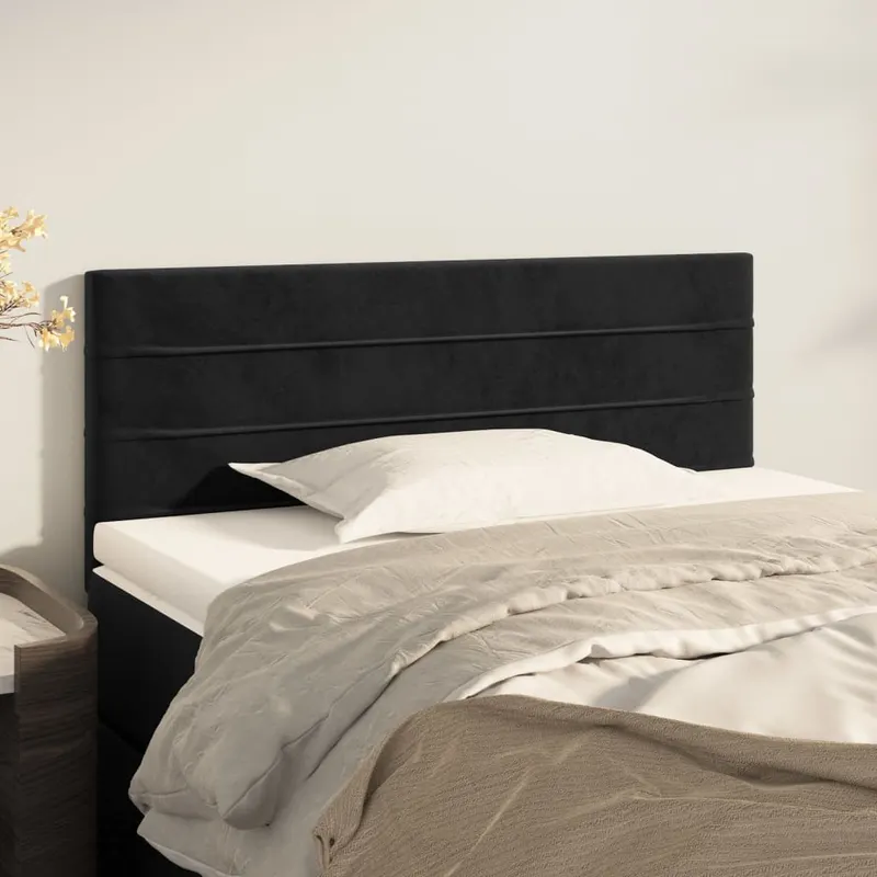 tablie de pat, negru, 100x5x78/88 cm, catifea