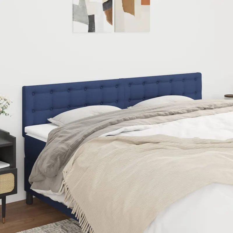 tablii de pat, 2 buc, albastru, 90x5x78/88 cm, textil