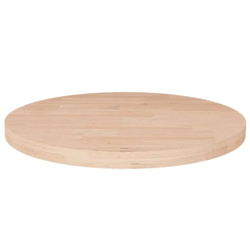 blat de masa rotund, Ø40x2,5 cm, lemn masiv stejar netratat