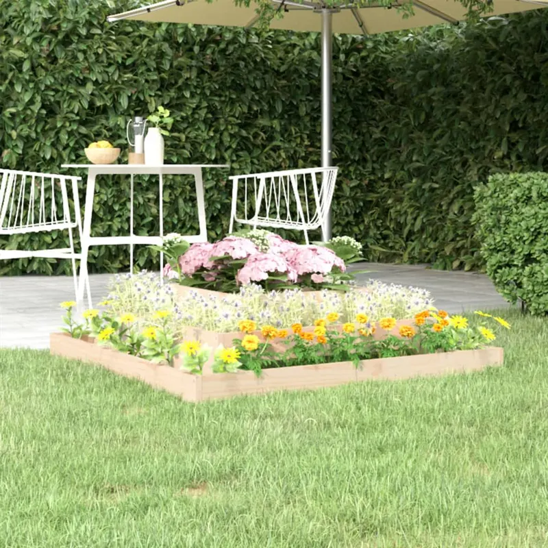 jardiniera, 110x110x27 cm, lemn masiv de pin