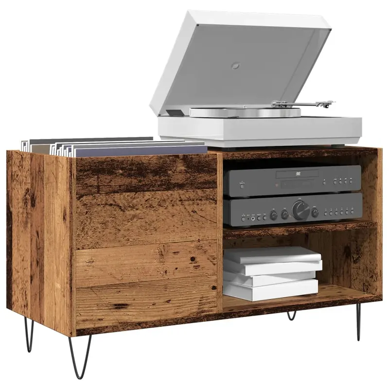 dulap pentru discuri, lemn vechi, 84,5x38x48 cm, lemn prelucrat