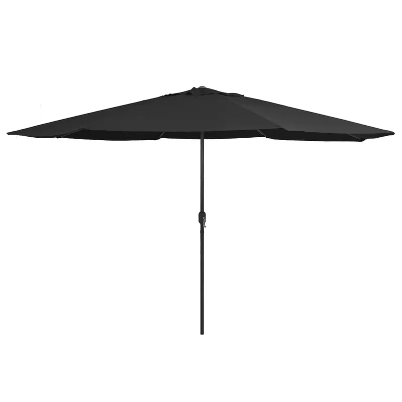 umbrela de soare de exterior, stalp metalic, negru, 390 cm