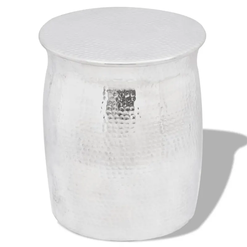 scaun/masa laterala din aluminiu batut la ciocan, argintiu