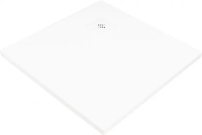 Cadita de dus patrata, acril, slim, alb, 90x90x3.5 cm, Deante Silia