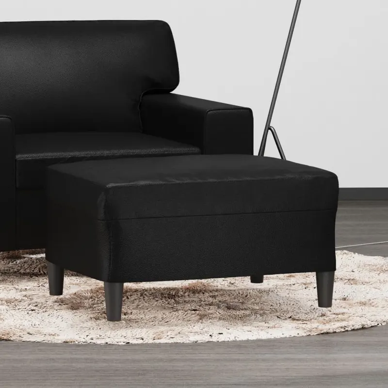 taburet, negru, 70x55x41 cm, piele ecologica
