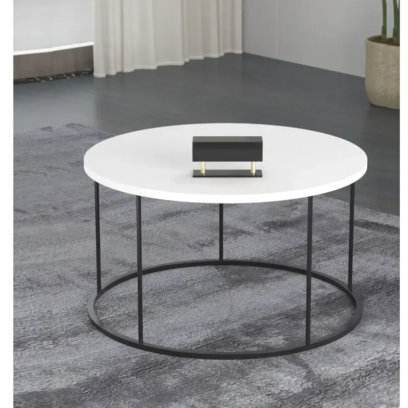Masuta de cafea Vicenta , alb si negru, seria 440, 70 cm