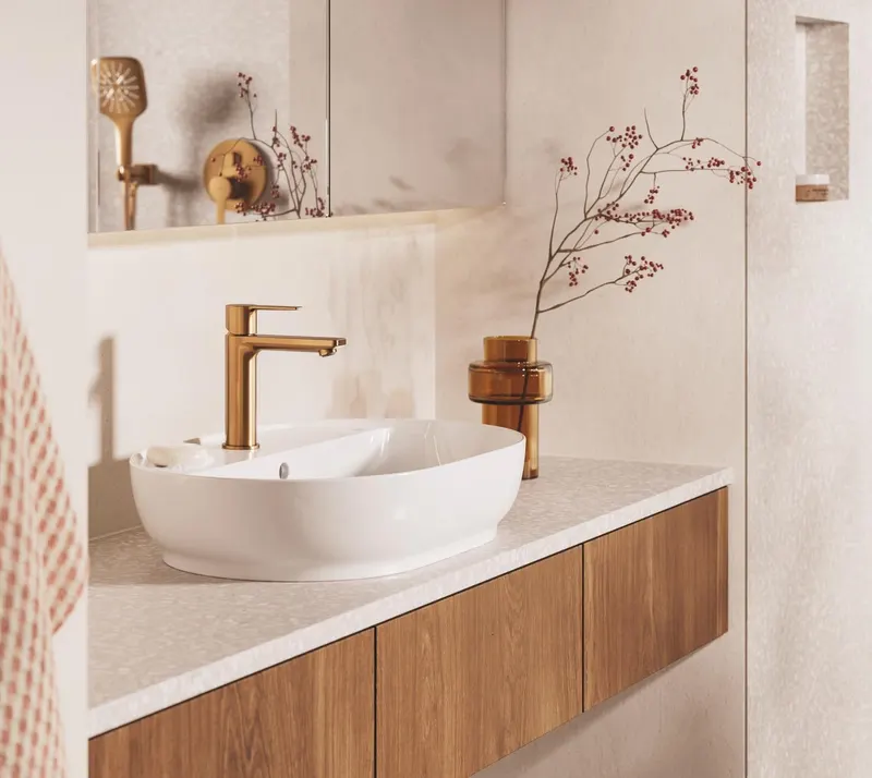 Lavoar Grohe 103569SH00, Essence, pe blat, 60 x 40 cm, cu preaplin, HyperClean, AquaCeramic, alb