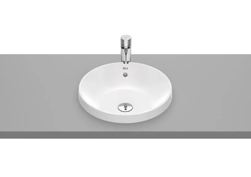 Lavoar Roca A3270Y3000, 390 mm, 160 mm, 1 cuve, suprafata antiaderent, in blat, fara nr orificii baterie, Alb