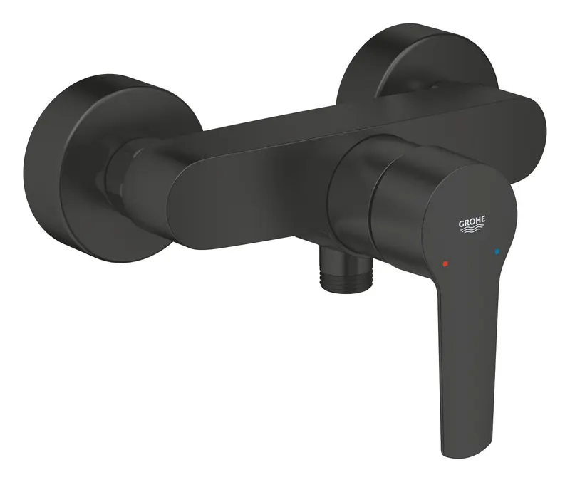 Baterie dus Grohe 242082432, 0.8 bar, 223 mm, 138 mm, 2 orificii instalare, 1 2 dimensiune racord furtun, Negru