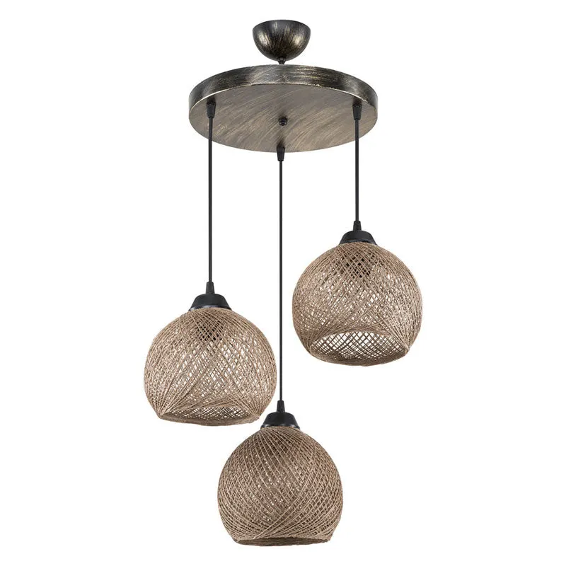 Lustra cu trei lumini PWL-1121, crem-auriu, 40x75 cm - Maro