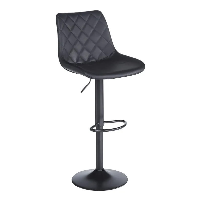 Scaun bar ajustabil Libra, Metal, Negru, 49x55x115 cm - Negru