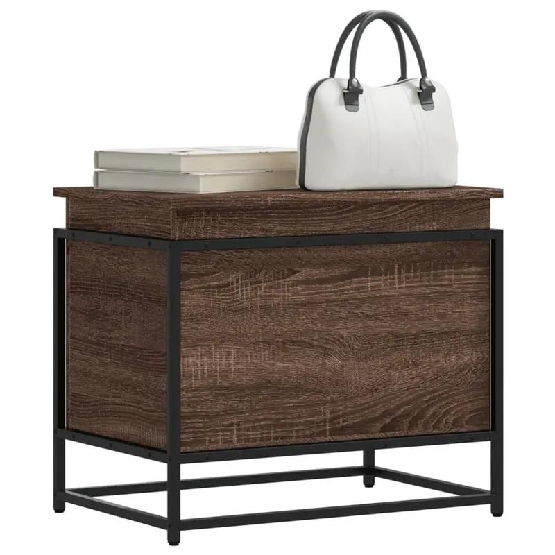 cutie depozitare stejar maro 60x40x51,5 cm lemn prelucrat