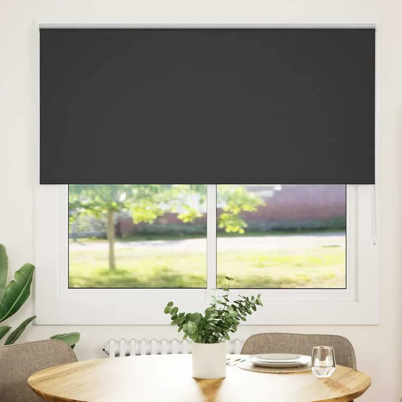 jaluza cu role opace negru 145x175 cm latime material 141,6 cm