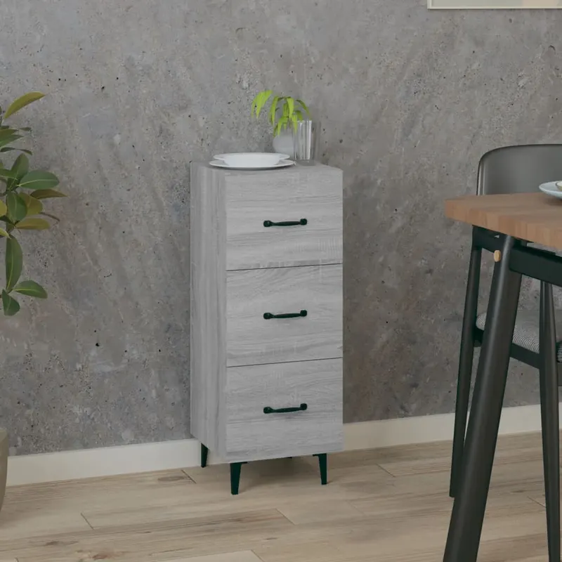 servanta, gri sonoma, 34,5x34x90 cm, lemn compozit