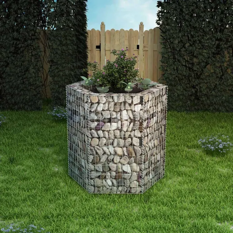 strat inaltat gabion hexagonal, 100 x 90 x 100 cm