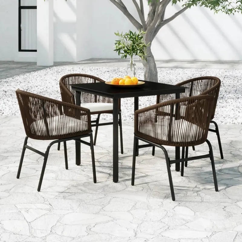 set de mobilier pentru gradina, 5 piese, maro