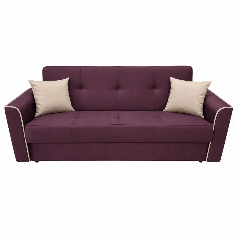 Canapea VERA extensibila, 3 locuri, lada de depozitare, stofa mov + bej 225x90x90 Stofa, Mov + Bej