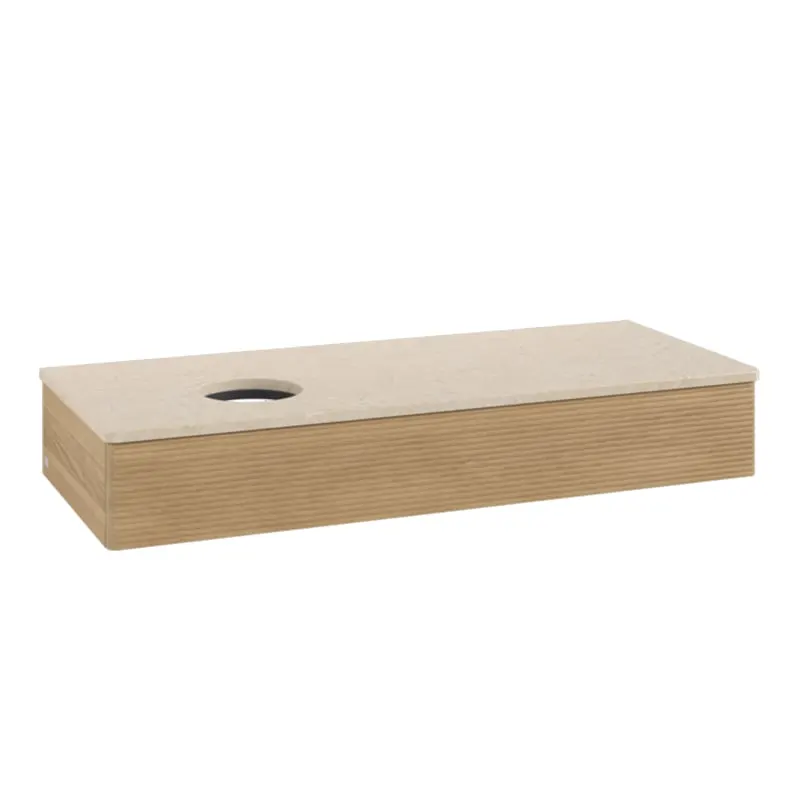 Mobilier suspendat pentru lavoar, Villeroy Boch, Antao, 120 cm, cu un sertar, crem stejar