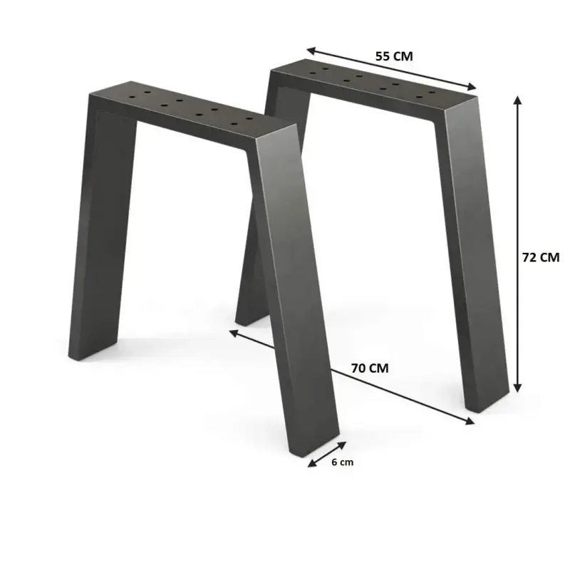 Picioare masa metal, Carpath , Negru,55x70X72 cm