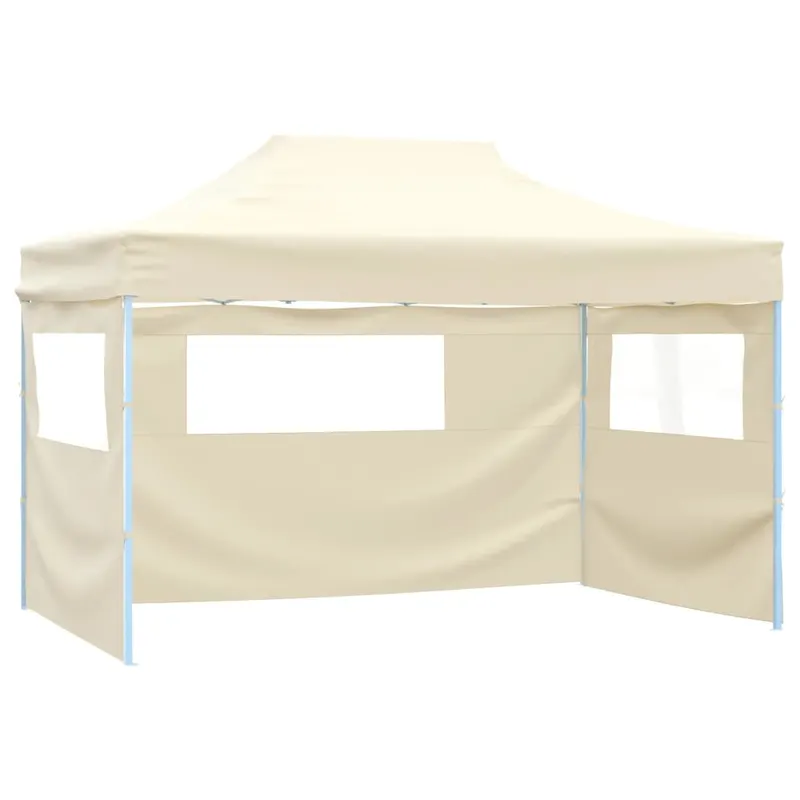 cort de petrecere pliabil cu 3 pereti, crem, 3 x 4 m, otel