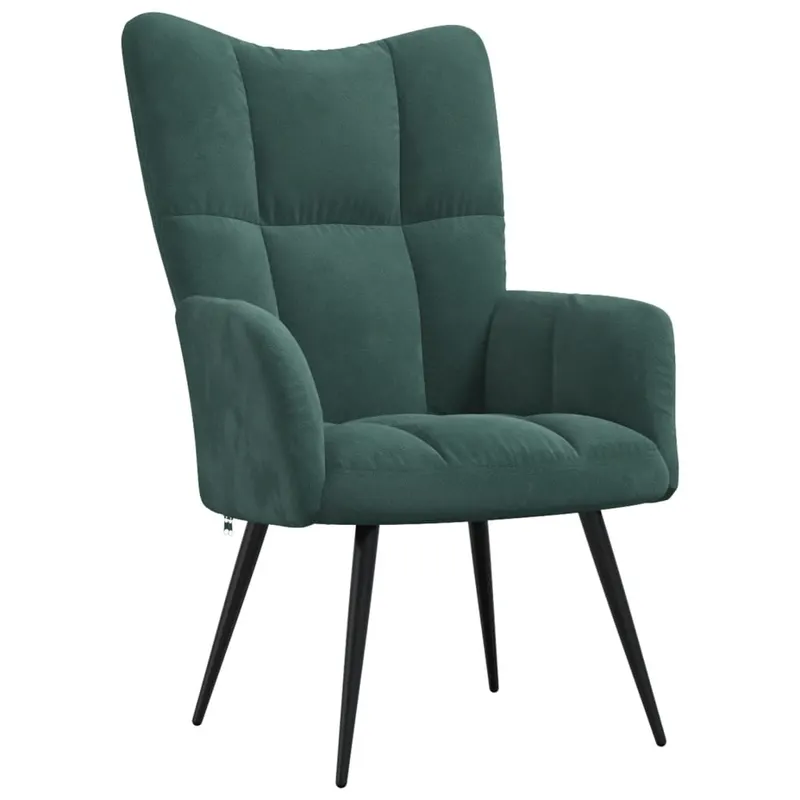 scaun de relaxare, verde inchis, catifea