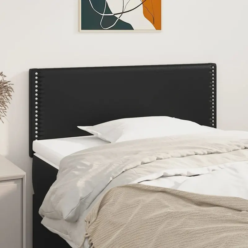 tablie de pat, negru, 100x5x78/88 cm, piele ecologica