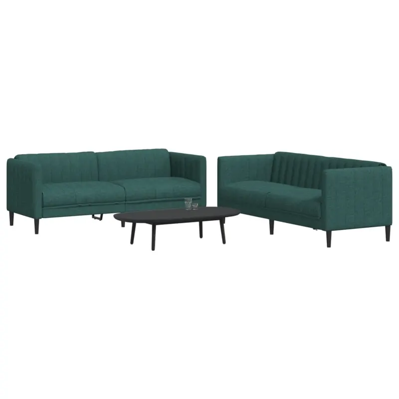 set canapele, 2 piese, verde inchis, material textil