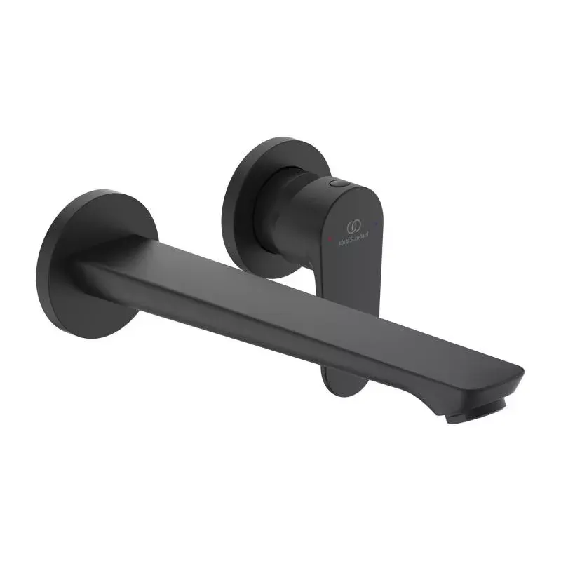 Baterie lavoar Ideal Standard Cerafine BD133XG, 1 2 , montare pe perete, marimea L, monocomanda, cartus ceramic, necesita set fixare, mat, negru